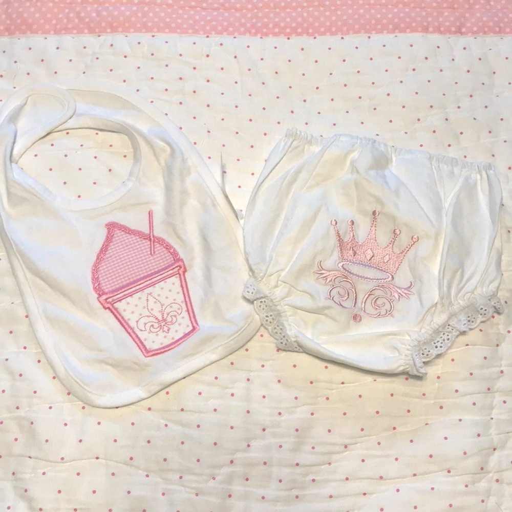 Bib and diaper cover! Size small!